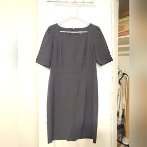 Ann Taylor Form-Fitting Box Neckline Business Dress